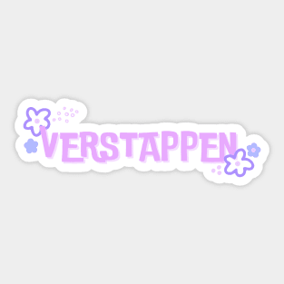 Max Verstappen Cute Name Tag with Flowers Sticker